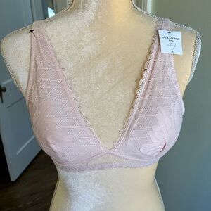 Set of 2 Women's Pink and Brown Lace Bralette